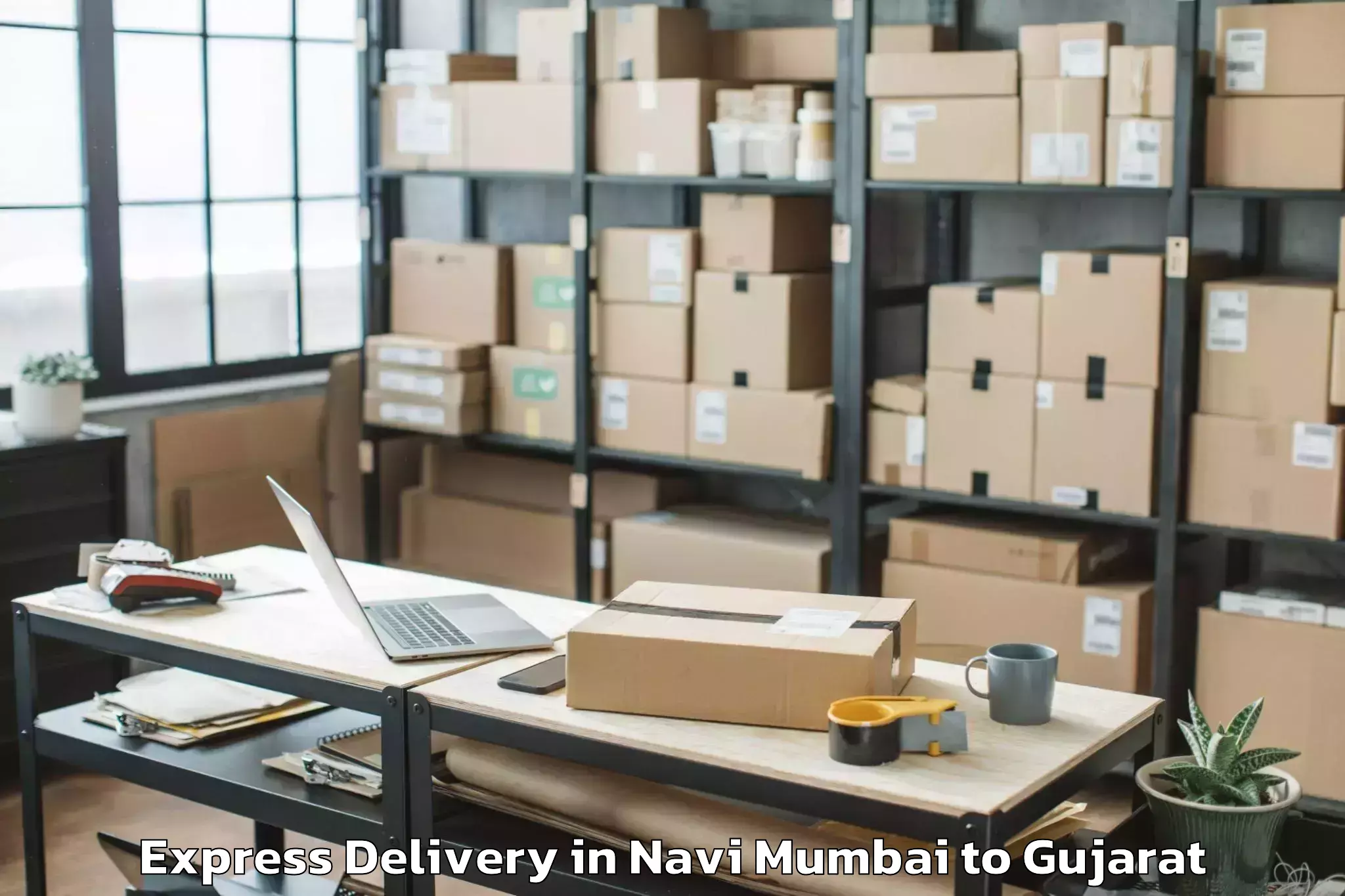 Quality Navi Mumbai to Visavadar Express Delivery